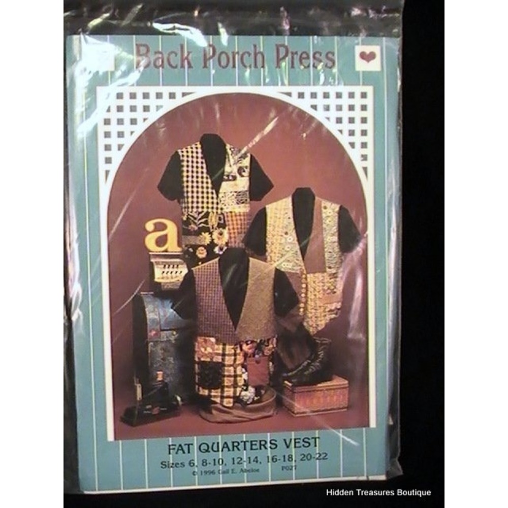 "Fat Quarters Vest" By Back Porch Press PO27